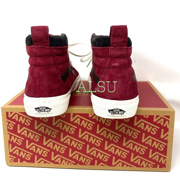 VANS SK8-HI MTE Suede Burgundy Red High Top Hiking Shoes Boots Women VN0A4BV7XKL - Picture 4 of 11